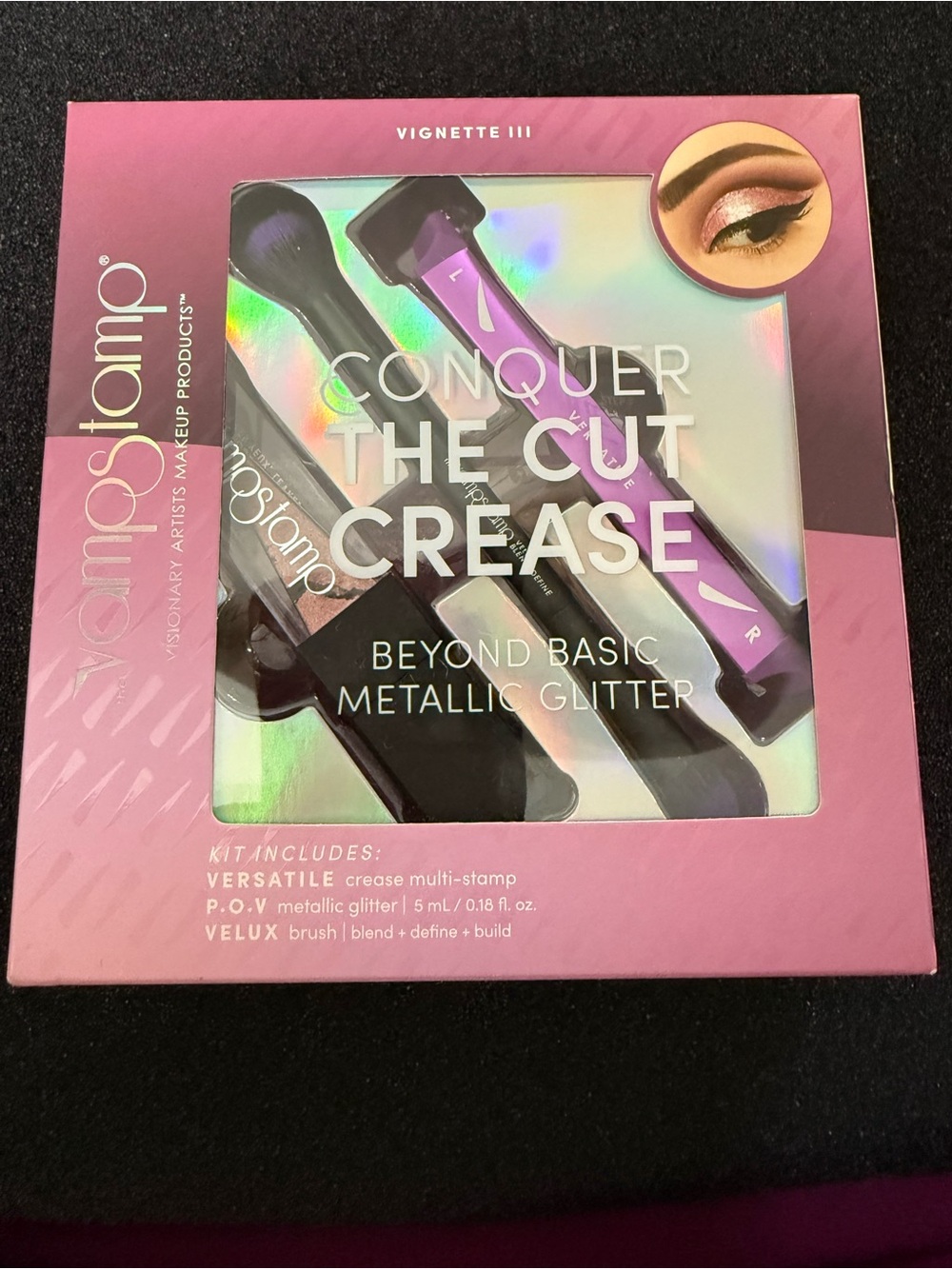 VampStamp Vignette III Conquer the Cut Crease Beyond Basic Metallic Glitter